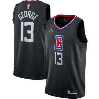 Men's LA Clippers Paul George Jordan Brand Black 2020-21 Swingman Jersey - Statement Edition