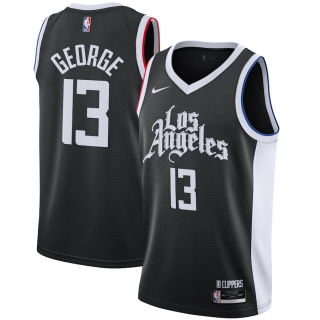 Men's LA Clippers Paul George Nike Black 2020-21 Swingman Player Jersey – City Edition