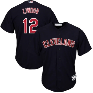 Men's Cleveland Indians Francisco Lindor Navy Big & Tall Replica Player Jersey