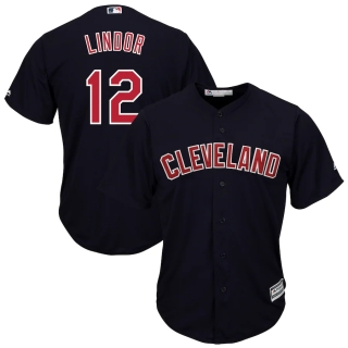 Francisco Lindor Cleveland Indians Majestic Big & Tall Alternate Cool Base Player Jersey - Navy