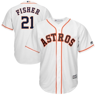 Men's Houston Astros Derek Fisher Majestic White Home Cool Base Player Jersey