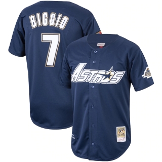 Men's Houston Astros Craig Biggio Mitchell & Ness Navy Cooperstown Collection 1994 Authentic Jersey