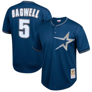 Men's Houston Astros Jeff Bagwell Mitchell & Ness Navy Cooperstown Collection Big & Tall Mesh Batting Practice Jersey