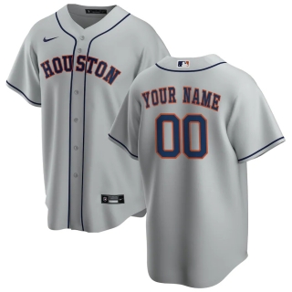 Men's Houston Astros Nike Gray Road 2020 Replica Custom Jersey