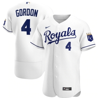 Men's Kansas City Royals Alex Gordon Nike White Home 2020 Authentic Player Jersey