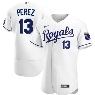 Men's Kansas City Royals Salvador Perez Nike White Home 2020 Authentic Player Jersey