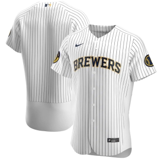 Men's Milwaukee Brewers Nike White Alternate 2020 Authentic Team Jersey