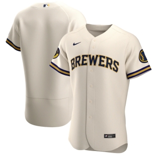 Men's Milwaukee Brewers Nike Cream Home 2020 Authentic Team Jersey