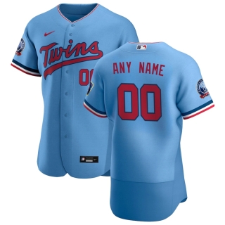 Men's Minnesota Twins Nike Powder Blue Alternate 2020 Authentic Custom Patch Jersey