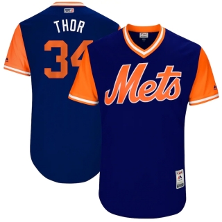 Men's New York Mets Noah Syndergaard Little League World Series Players Authentic Jersey Majestic Royal 2017 Players Authentic Jersey