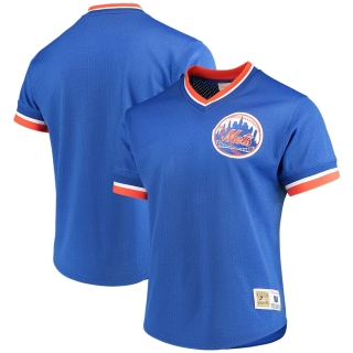 Men's New York Mets Mitchell & Ness Royal Mesh V-Neck Jersey