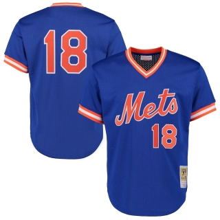 Men's New York Mets Darryl Strawberry Mitchell & Ness Royal Cooperstown Mesh Batting Practice Jersey