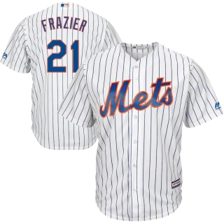 Men's New York Mets Todd Frazier Majestic White Royal Official Cool Base Player Jersey