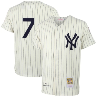 Mens New York Yankees Mickey Mantle Mitchell & Ness Cream MLB Authentic Jersey