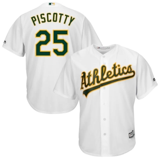 Men's Oakland Athletics Stephen Piscotty Majestic White Cool Base Player Replica Jersey