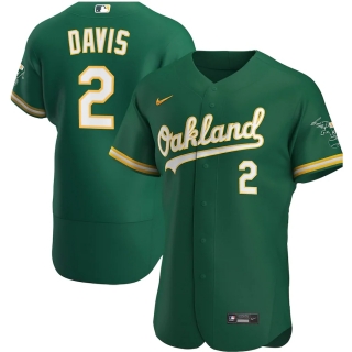 Men's Oakland Athletics Khris Davis Nike Kelly Green Alternate 2020 Authentic Player Jersey