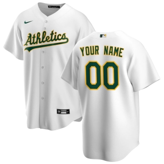 Men's Oakland Athletics Nike White Home 2020 Replica Custom Jersey