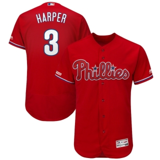 Men's Philadelphia Phillies Bryce Harper Majestic Scarlet Alternate Flex Base Authentic Collection Player Jersey