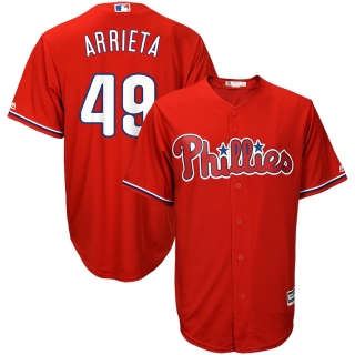 Men's Philadelphia Phillies Jake Arrieta Majestic Scarlet Fashion Official Cool Base Player Jersey