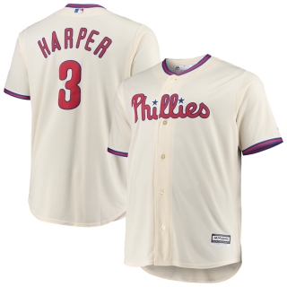 Men's Philadelphia Phillies Bryce Harper Majestic Cream Big & Tall Alternate Cool Base Player Jersey