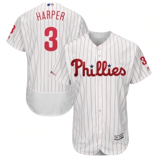 Men's Philadelphia Phillies Bryce Harper Majestic White Home Flex Base Authentic Collection Player Jersey