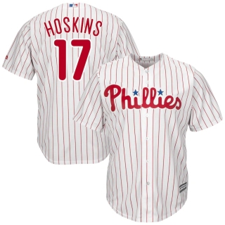 Men's Philadelphia Phillies Rhys Hoskins Majestic White Home Official Cool Base Player Jersey