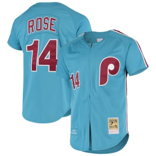 Men's Philadelphia Phillies Pete Rose Mitchell & Ness Light Blue Cooperstown Collection Authentic Jersey