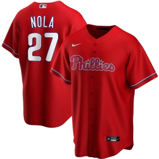 Men's Philadelphia Phillies Aaron Nola Nike Red Alternate 2020 Replica Player Jersey