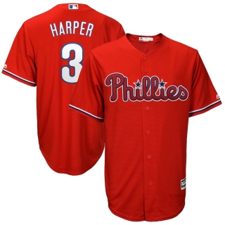 Men's Philadelphia Phillies Bryce Harper Majestic Scarlet Official Cool Base Player Jersey