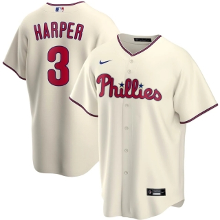 Men's Philadelphia Phillies Bryce Harper Nike Cream Alternate 2020 Replica Player Jersey