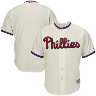 Men's Philadelphia Phillies Majestic Cream Alternate Official Cool Base Team Jersey