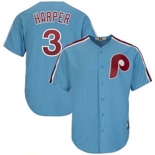 Men's Philadelphia Phillies Bryce Harper Majestic Light Blue Cool Base Cooperstown Player Jersey