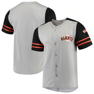 San Francisco Giants Stitches Button-Up Jersey - Gray Black