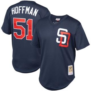 Men's San Diego Padres Trevor Hoffman Mitchell & Ness Navy Cooperstown Collection Mesh Batting Practice Jersey