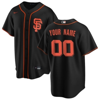 Men's San Francisco Giants Nike Black Alternate 2020 Replica Custom Jersey