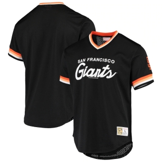 Men's San Francisco Giants Mitchell & Ness Black Script Fashion Jersey