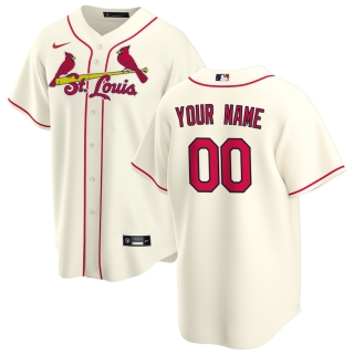 Men's St Louis Cardinals Nike Cream Alternate 2020 Replica Custom Jersey