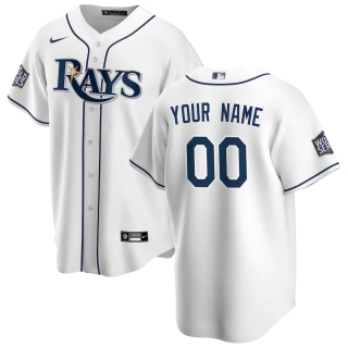 Men's Tampa Bay Rays Nike White 2020 World Series Bound Custom Replica Jersey