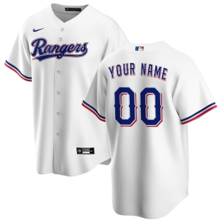 Men's Texas Rangers Nike White Home 2020 Replica Custom Jersey
