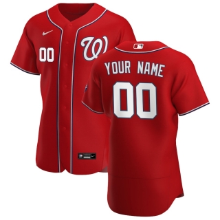 Men's Washington Nationals Nike Scarlet 2020 Alternate Authentic Custom Jersey