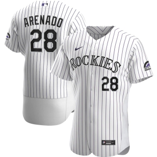 Men's Colorado Rockies Nolan Arenado Nike White Home 2020 Authentic Player Jersey