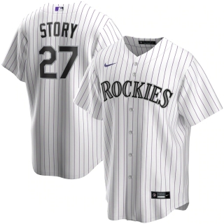 Men's Colorado Rockies Trevor Story Nike White Home 2020 Replica Player Jersey