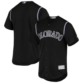 Men's Colorado Rockies Majestic Black Team Official Jersey