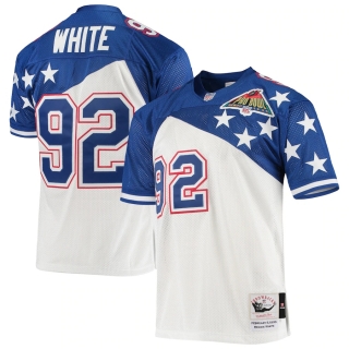 Men's NFC Reggie White Mitchell & Ness White Blue 1994 Pro Bowl Authentic Jersey