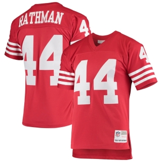 Men's San Francisco 49ers Tom Rathman Mitchell & Ness Scarlet 1990 Replica Legacy Throwback Player Jersey