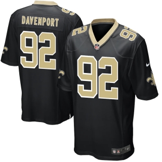 Men's New Orleans Saints Marcus Davenport Nike Black Game Player Jersey