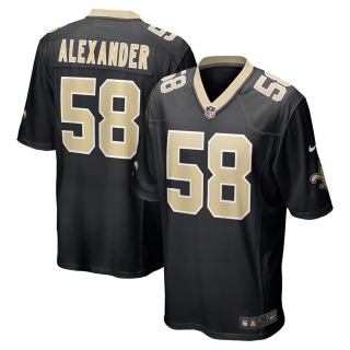 Men's New Orleans Saints Kwon Alexander Nike Black Game Jersey