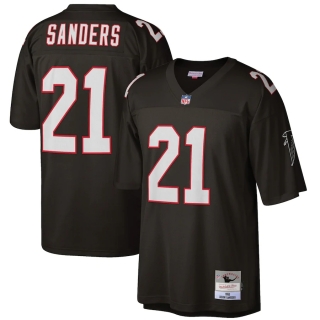 Men's Atlanta Falcons Deion Sanders Mitchell & Ness Black Retired Player Legacy Replica Jersey