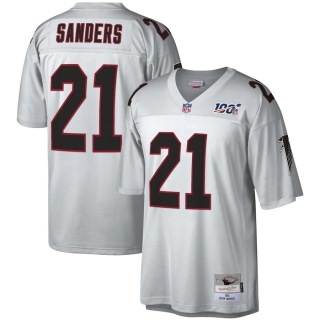 Men's Atlanta Falcons Deion Sanders Mitchell & Ness Platinum NFL 100 Retired Player Legacy Jersey