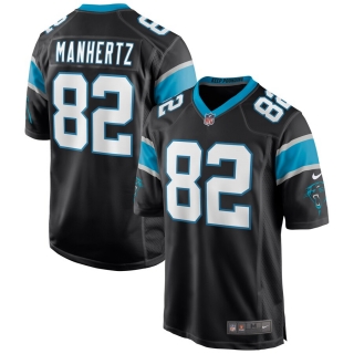 Men's Carolina Panthers Chris Manhertz Nike Black Game Jersey